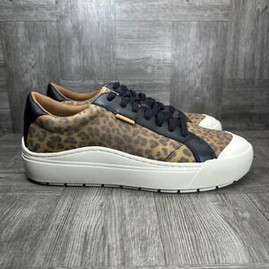 Dr. Scholl's Time Off Sneakers Women 11 Leopard Print Platform Lace Up NEW